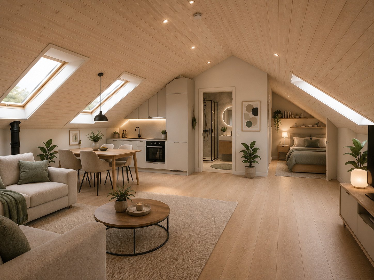 Beispielbild KI generiert Wohnung Loftstil Beispielbild KI generiert Wohnung Loftstil